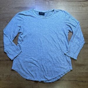 PACSUN Men’s Striped Long Sleeve Top Long Scalloped Fit Medium